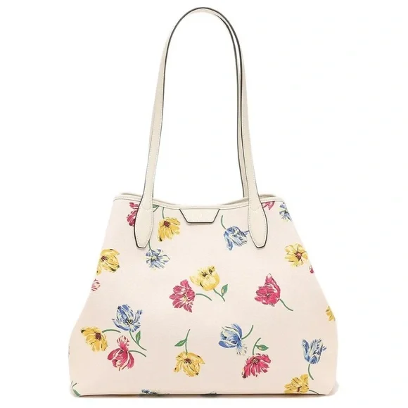 Kate Spade Sutton Large Tote Bag Ivory Tulip Toss Cream Floral Purse KB293 - Picture 4 of 6